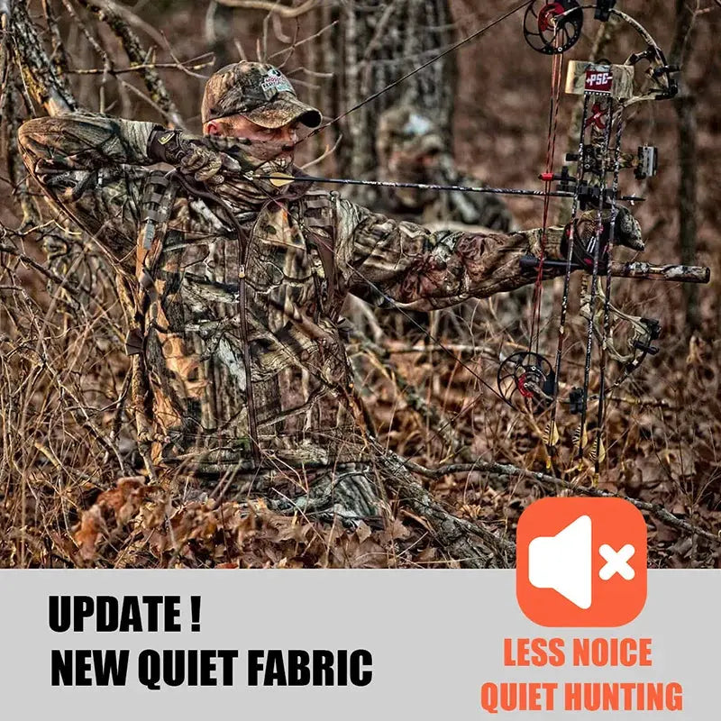 Silent Softshell Camouflage Hunting Jacket Men Waterproof Fleece Hooded Hunting Clothes Warm Outdoor Hiking Tactical Coat by Vimost Shop