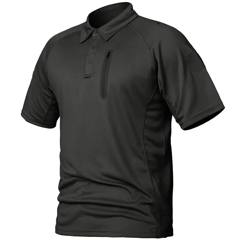 Men's Short Sleeve Polo Shirts Summer Tactical Polo with Zip Pocket Outdoor Hiking Golf Shirt Big Plus Size USA Size by Vimost Shop