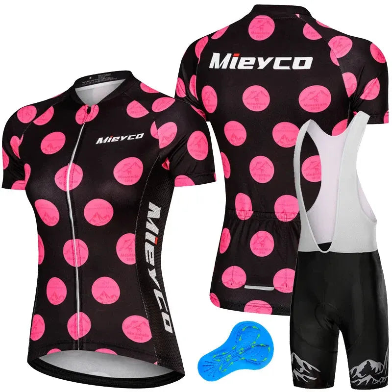 Women Short Sleeve Cycling Jersey Set Summer Bike Bib Shorts Suit by Vimost Shop