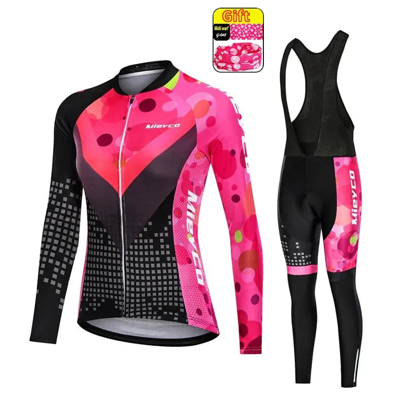 Women Long Sleeve Cycling Jersey Set MTB Bike Quick Dry Breathable Cycling Suit by Vimost Shop