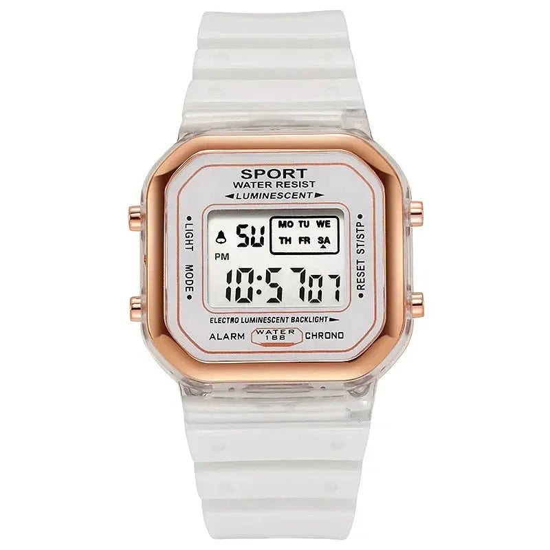Fashion Brand Student Transparent Electronic Watch Candy Multicolor LED Ladies Sports Waterproof Wirstwatch Clock Gift relógio by Zkceenier Official Store