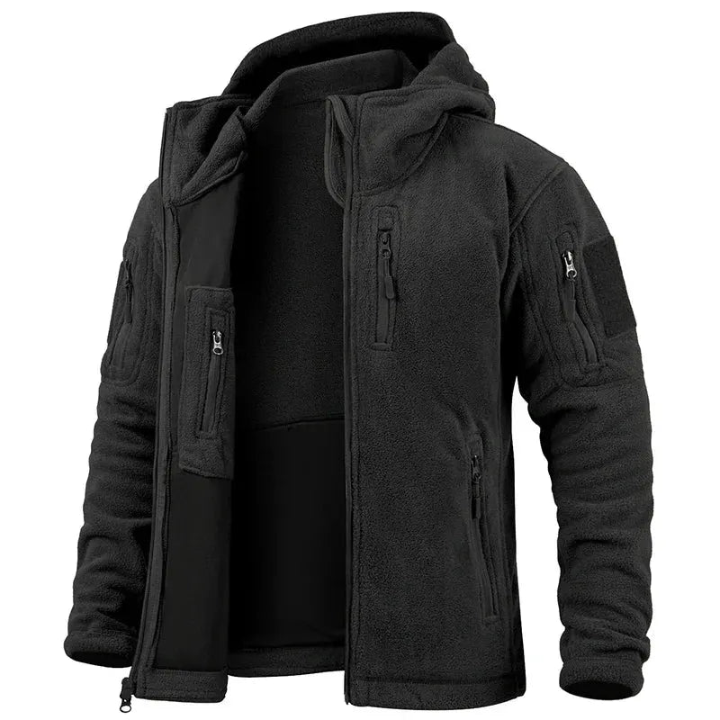 Men's Hunting Fleece Jacket Hiking Hunting Outdoor Fleece Tactical Jacket Winter Warm Full Zip Military Hoodies Multi-Pockets by Vimost Shop
