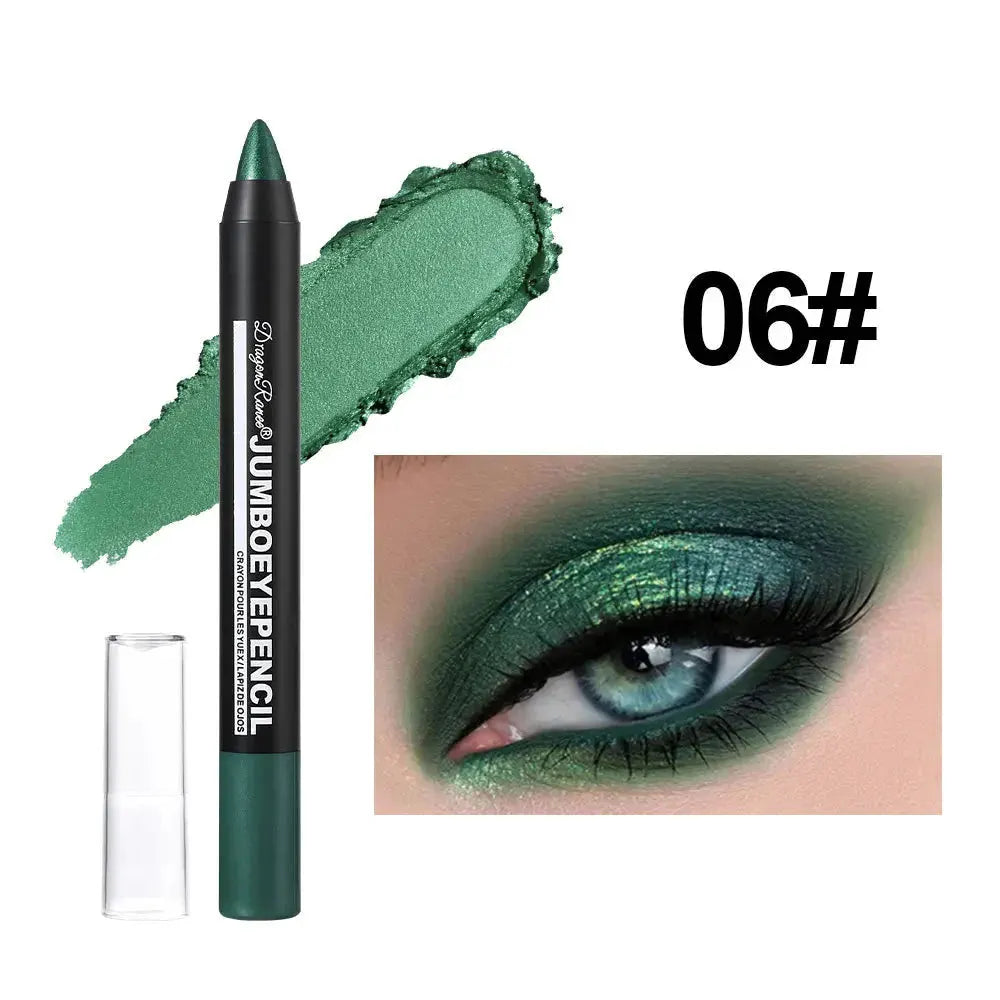 Smoky Dark Green Eyeshadow Pencil Stick Waterproof Pearlescent 12 Colors Metallic Glitter Eye Shadow Highlighter Pen Makeup Tool by HMEINA Store