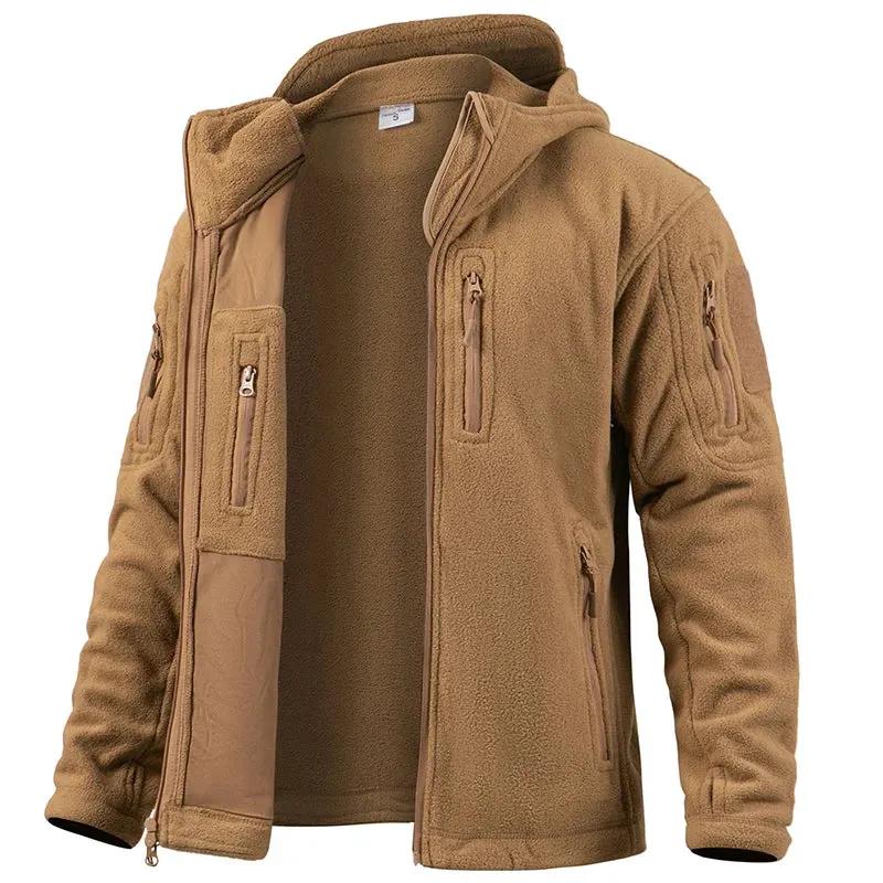 Men's Tactical Fleece Jacket Winter Warm Full Zip Military Hoodies Multi-Pockets Hiking Hunting Outdoor Coats by Vimost Shop