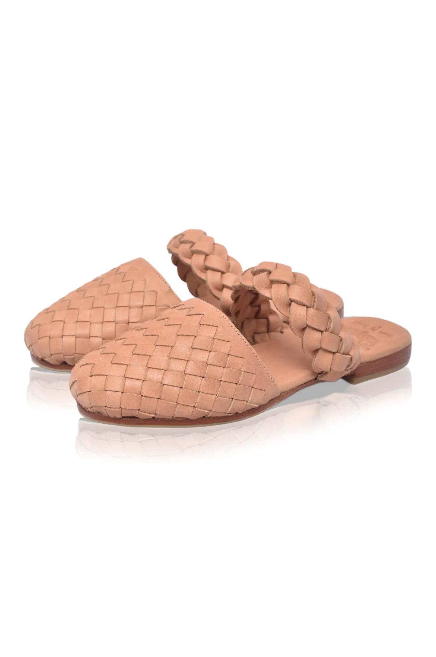 Sea Escape Woven Leather Slide Sandals (Sz. 5) by ELF