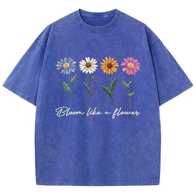 Printed Washed T-shirt Men's Cotton T-shirt Comfortable Round Neck T-shirt Men's Summer Outfit by Vimost Shop