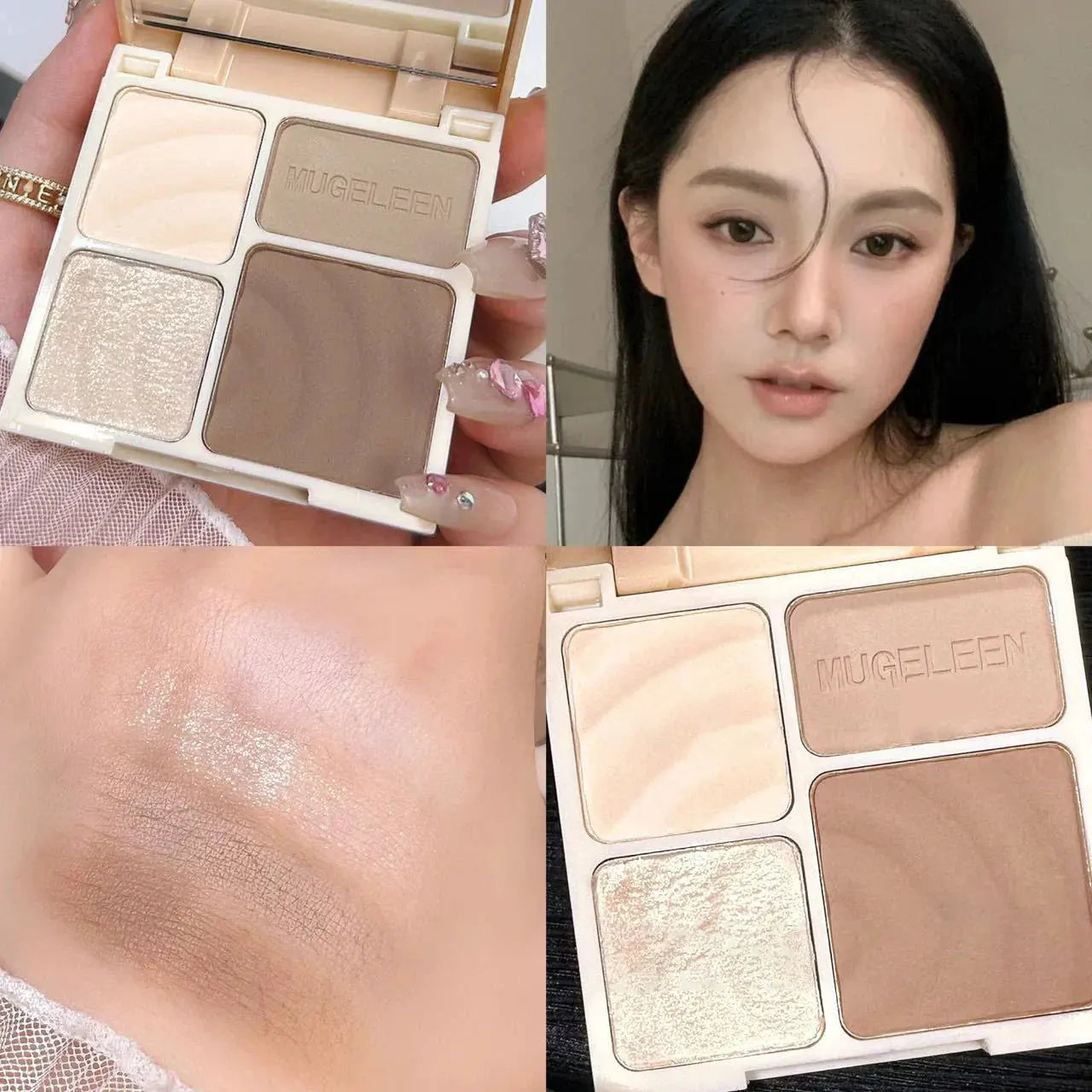 4 Colors Highlighter Contour 3D Facial Bronzer Cosmetic Brightening Beige Matte Highlights Palette Eye Shadow Nose Powder Makeup by KEMZLA Store
