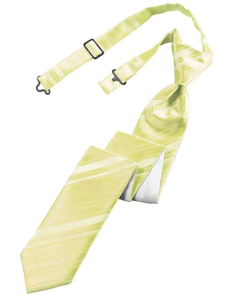 Striped Satin Skinny Necktie Pre-Tie by Tux-USA