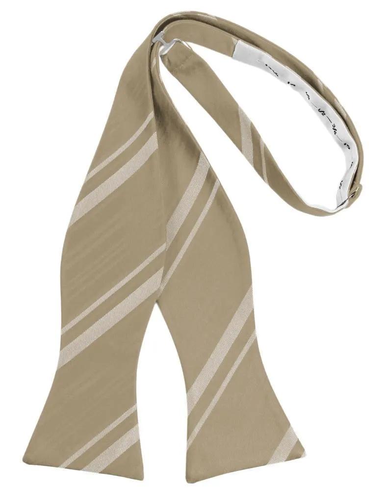Striped Satin Bow Tie Self Tie by Tux-USA