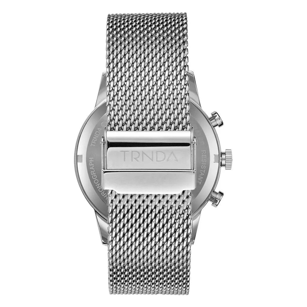 Trnda Men's Stainless Steel Watch, Silver Mesh Band | Trn-S43mm by TRNDA