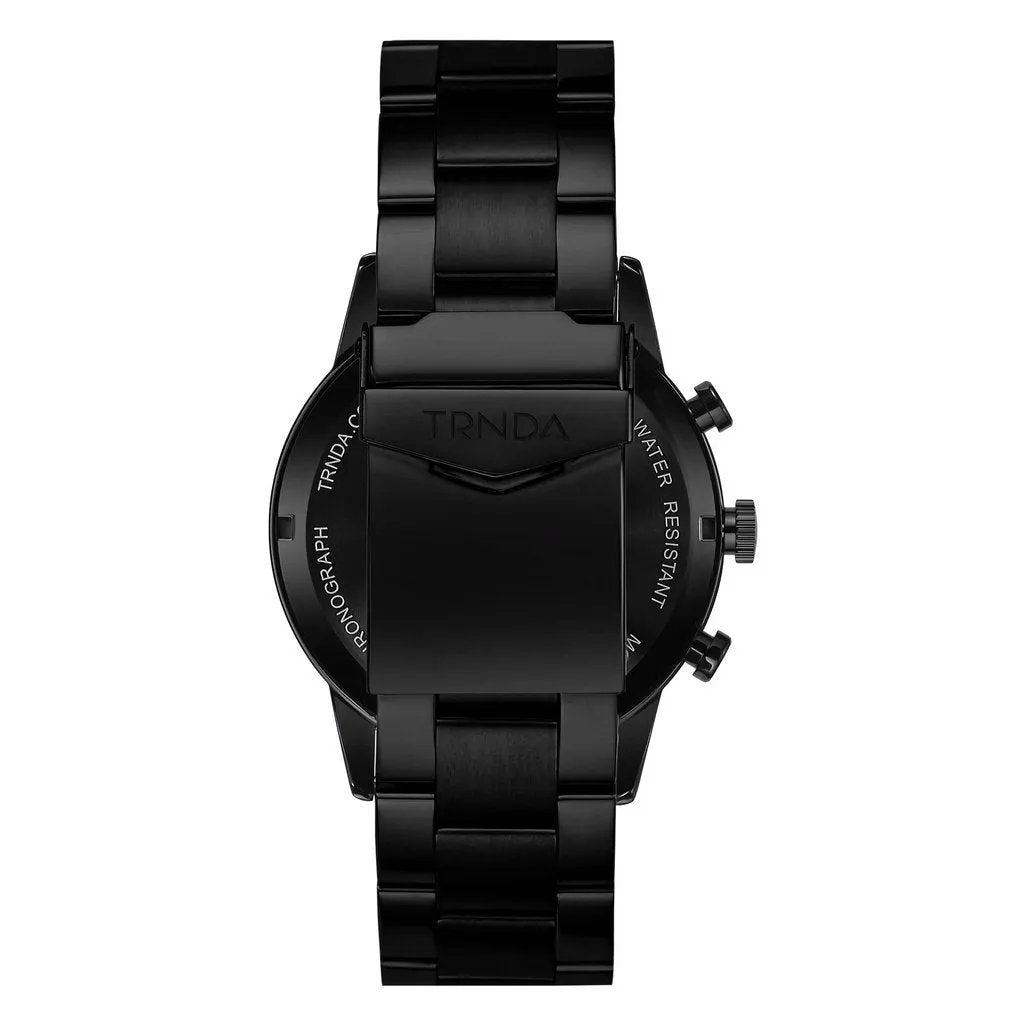 Trnda Men's Black Stainless Steel Watch, Dark Blue Dial | Trnda43b by TRNDA