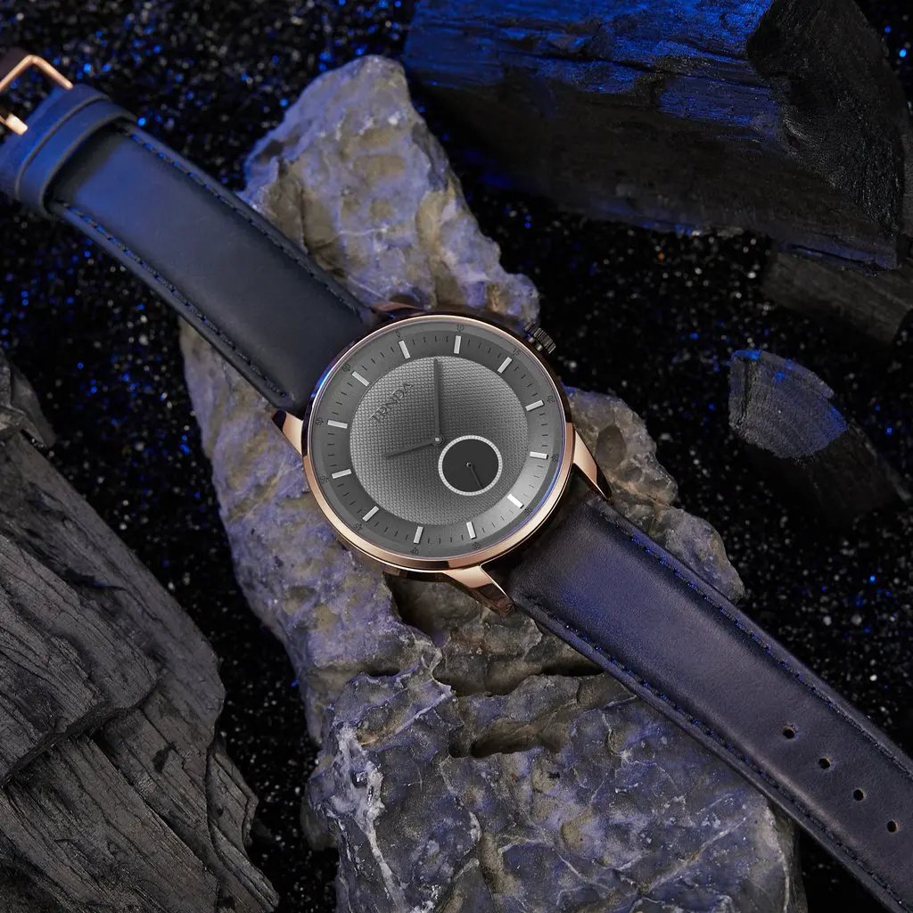 Trnda Men's Rose Gold Stainless Steel Watch, Gray Dial | Tsw43rg by TRNDA