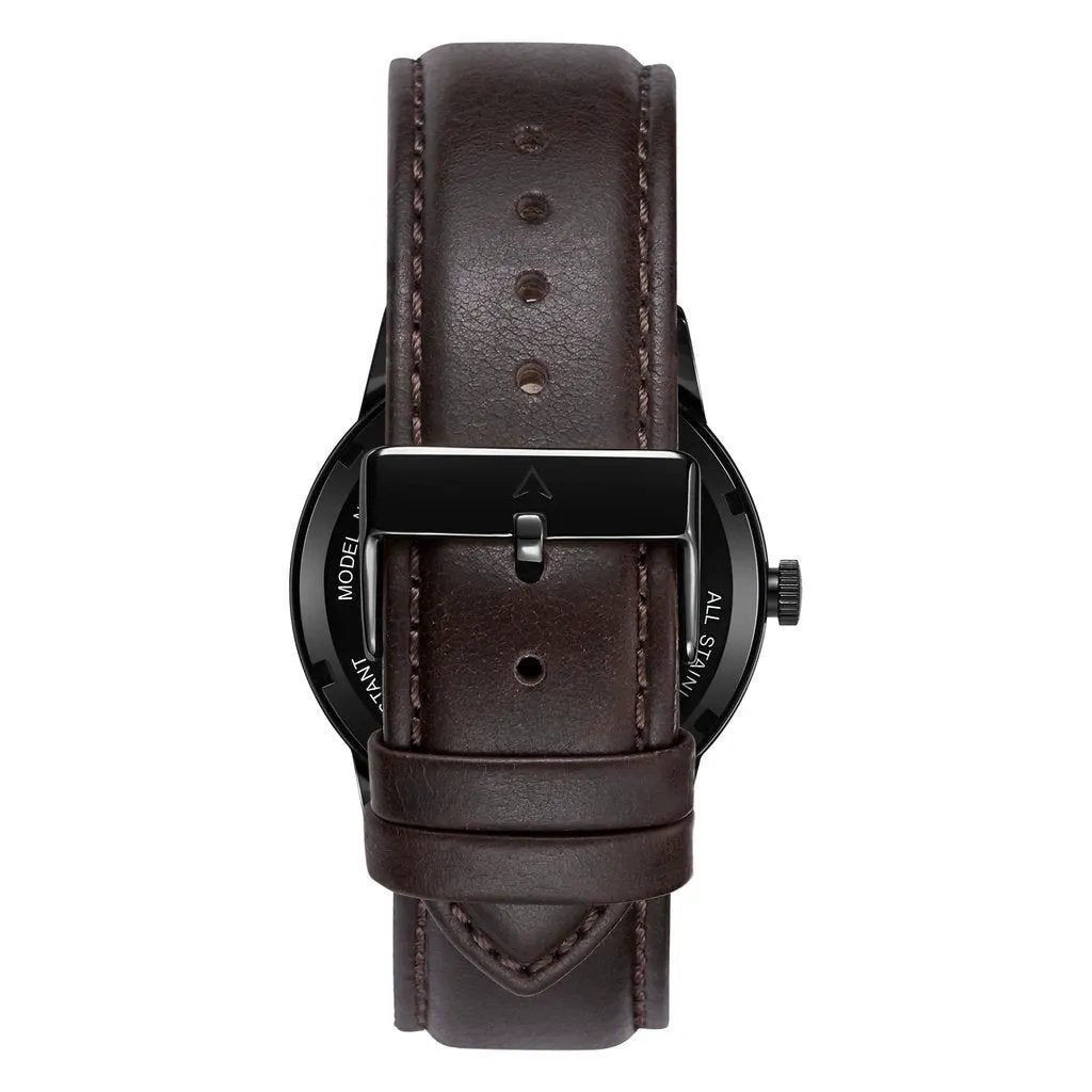 Trnda Men's Stainless Steel Black Watch, Leather Band | Trn-Ss43blk by TRNDA