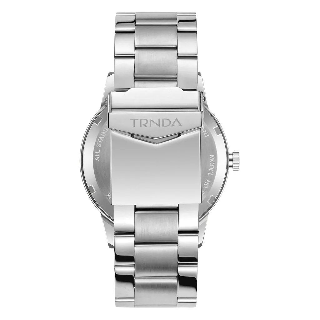 Trnda Men's Stainless Steel Watch, Silver Dial | Trnda-43s by TRNDA