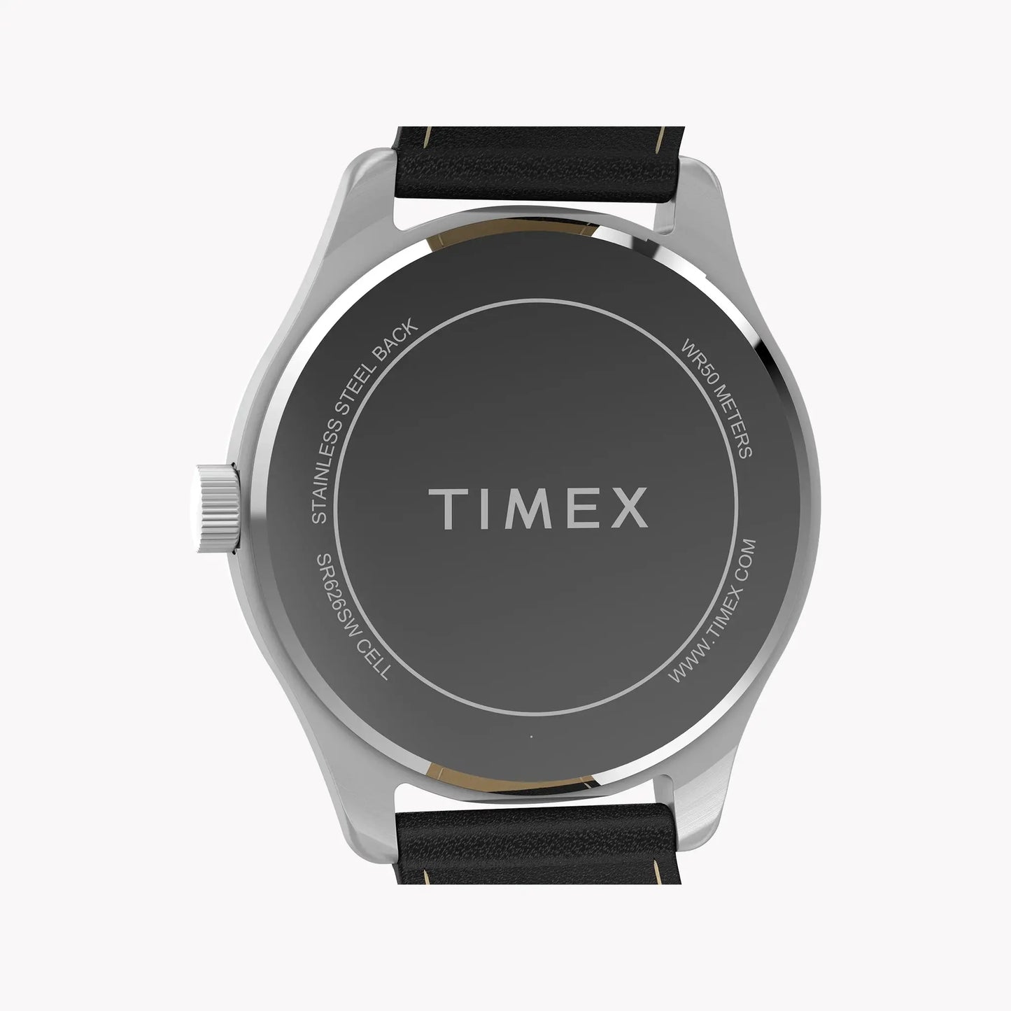 Mens Main Street Silver-Tone Case & Black Strap Watch TW2Y16000 | Stylish Men’s Timepiece by TIMEX