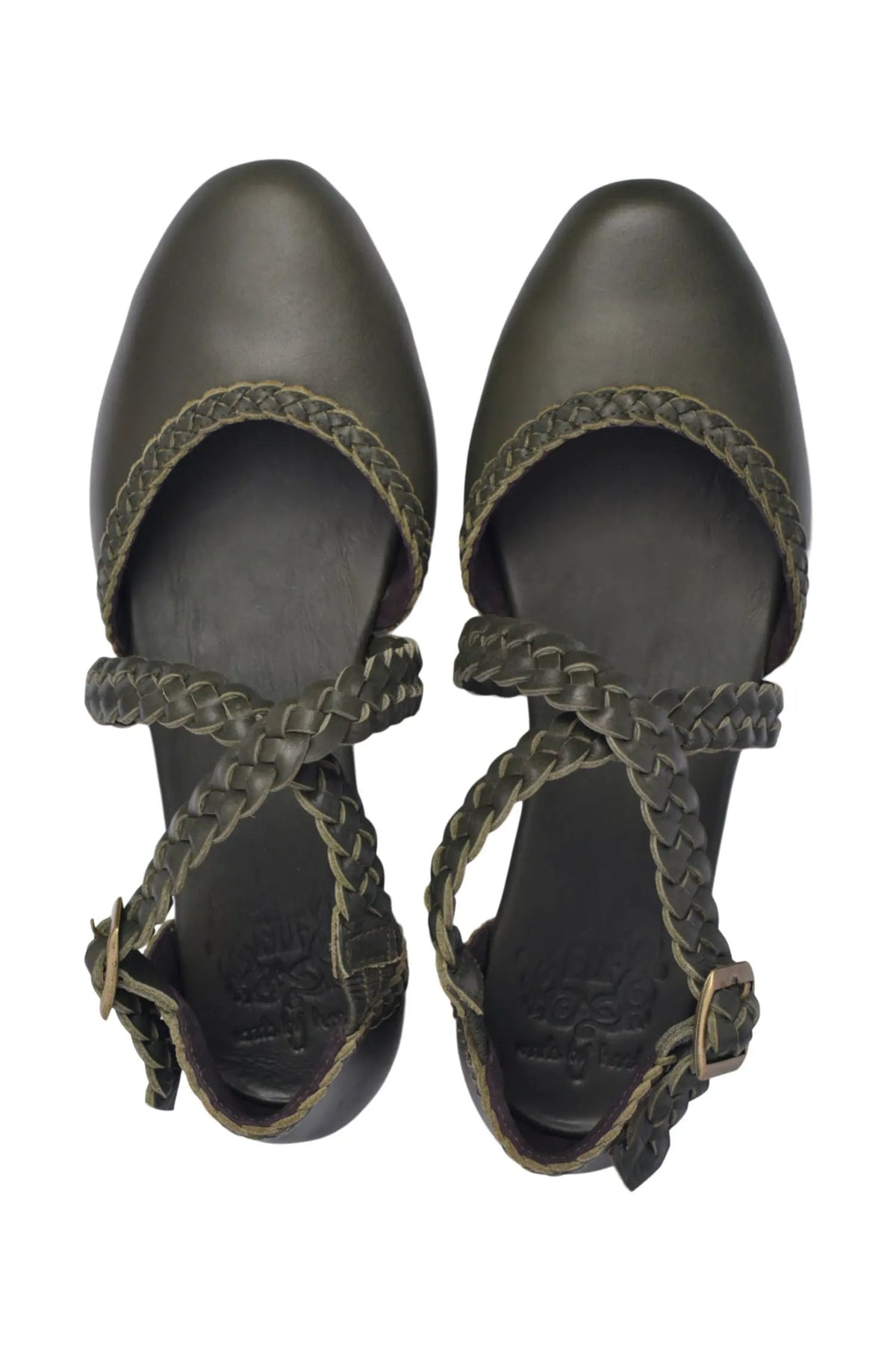 Tallulah Braided Criss-Cross Leather Flats by ELF