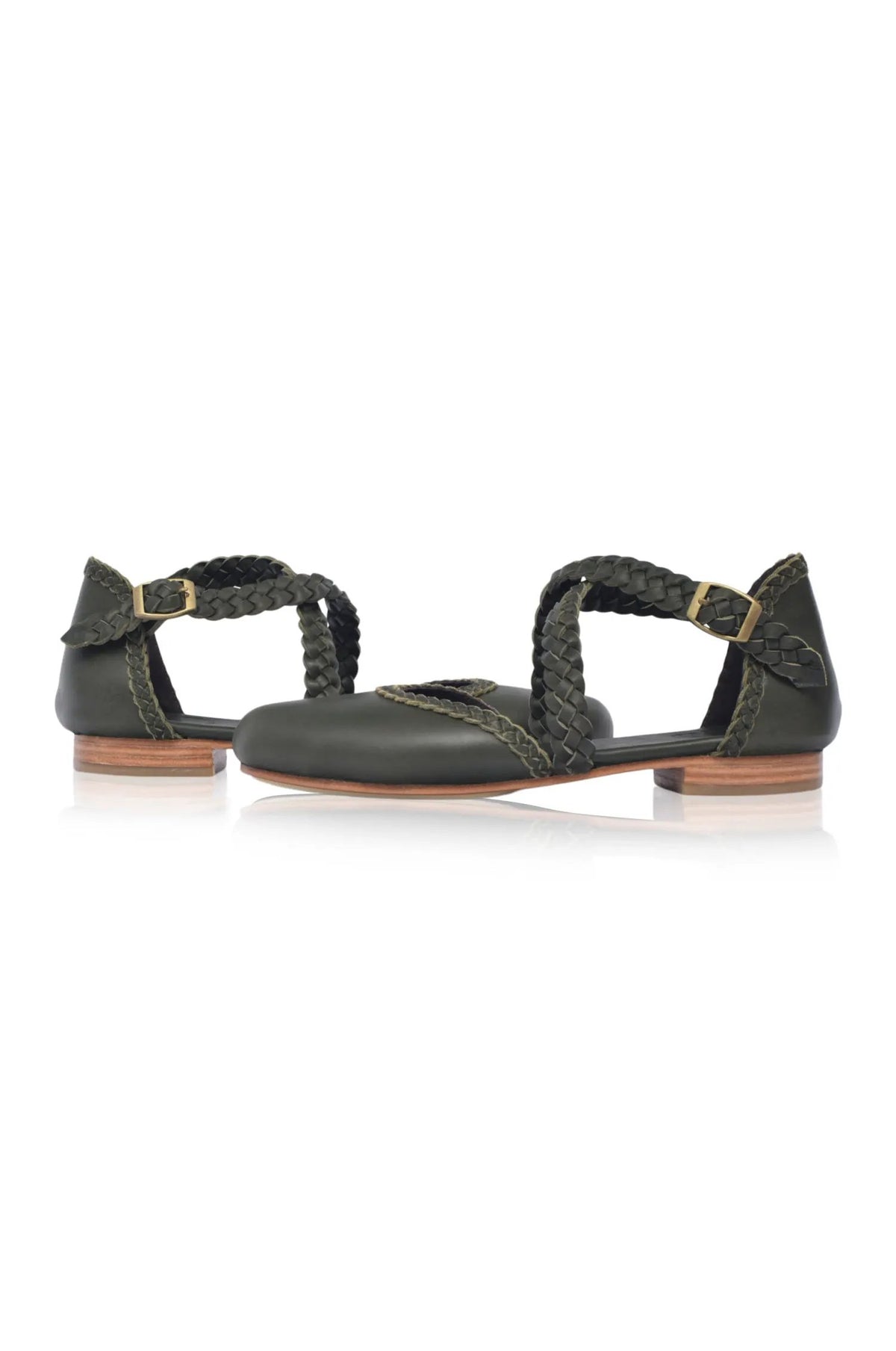 Tallulah Braided Criss-Cross Leather Flats by ELF