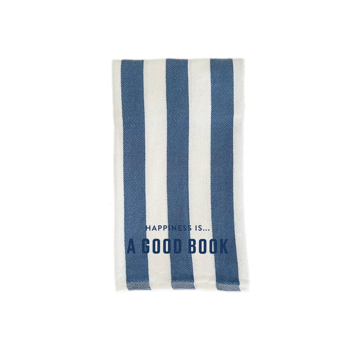 Tea/Hand Towel Good Book, Striped Blue by Books and Reading
