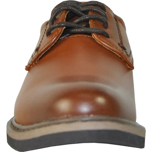 VANGELO Boy VALLO-1PKID Dress Shoe Formal Tuxedo for Prom & Wedding Brown Matte by Tux-USA