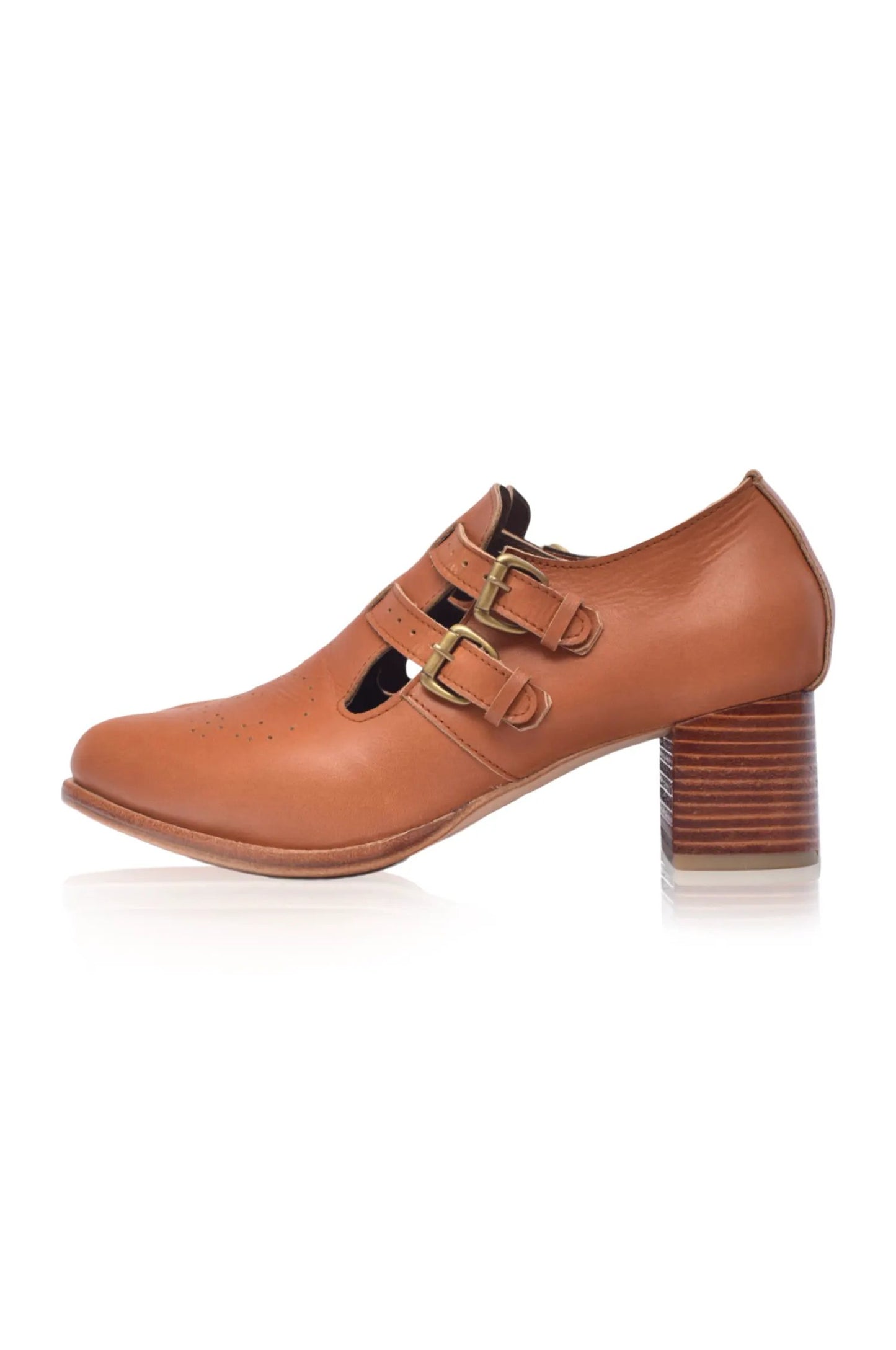 Vienna Low Heel Leather Booties by ELF