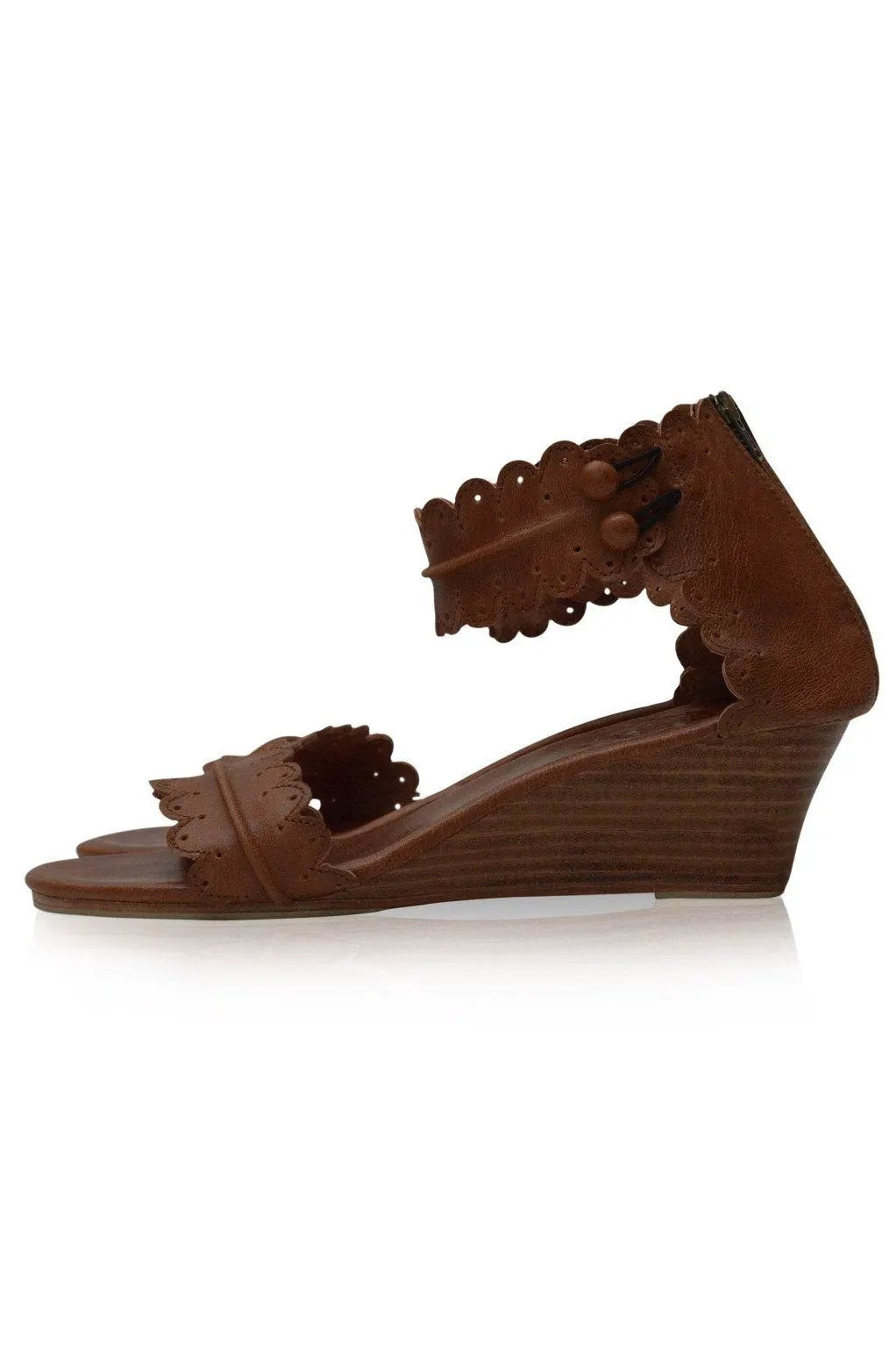 Magdalena Wooden Wedge Sandals by ELF