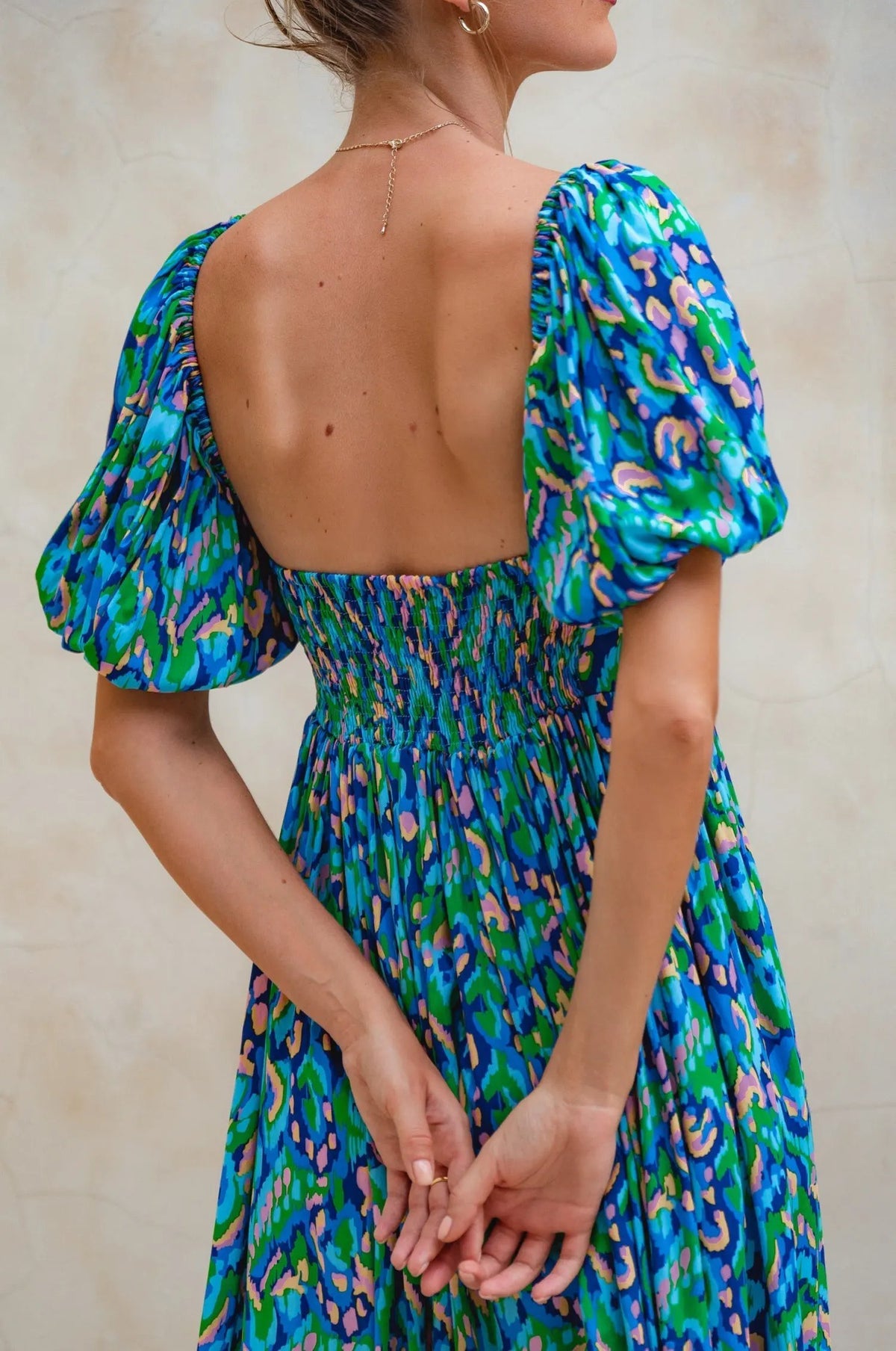 Violeta Puff Sleeve Midi Dress (Sale) by ELF