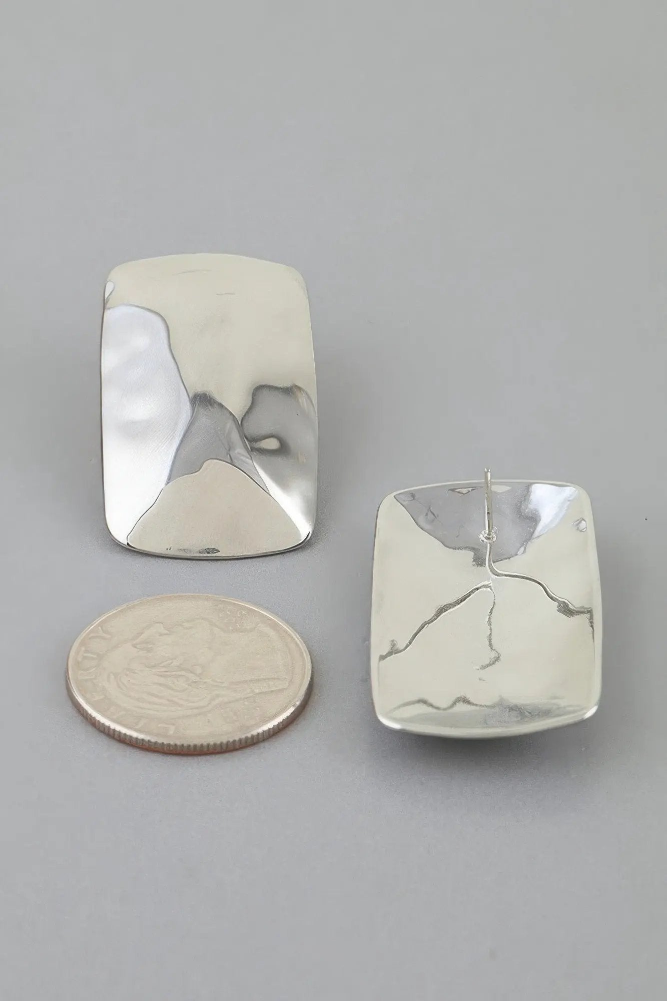 Women's Hammered Cubic Frame Stud Earrings BYMANYC ® New York CONTEMPORARY VIBRANT MODERN FASHION - New Collection by BYMANYC New York