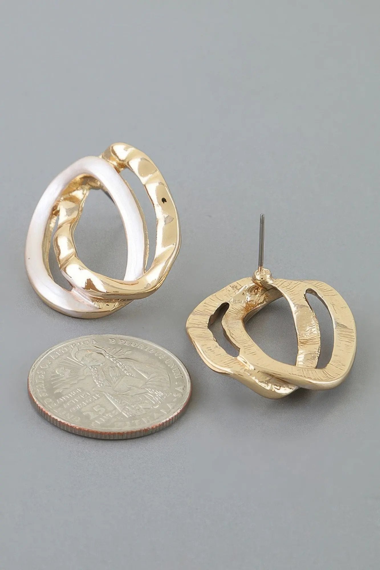 Women's Earrings Drops Interlocking BYMANYC ® New York SOHO HAMMERED - New Collection by BYMANYC New York