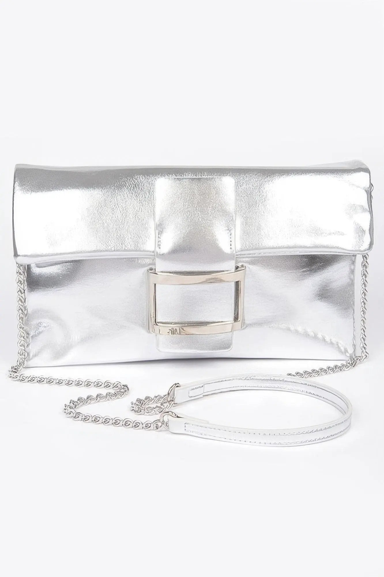 Meatpacking Metallic Buckle Clutch By BYMANYC New York Women's Evening Bag by BYMANYC ® New York