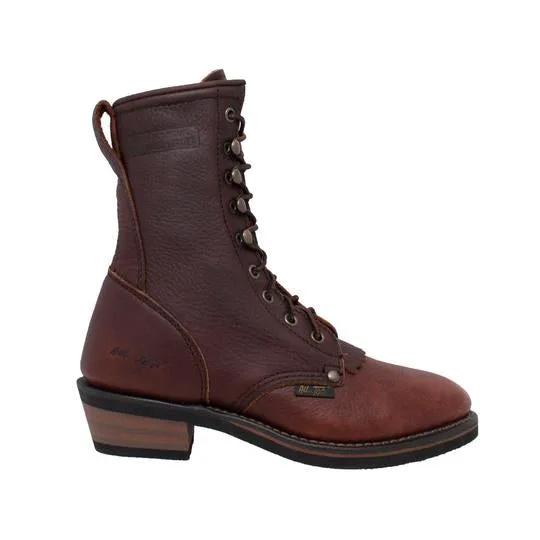 Women's 8" Black/Dark Cherry Packer Leather Boots by AdTec