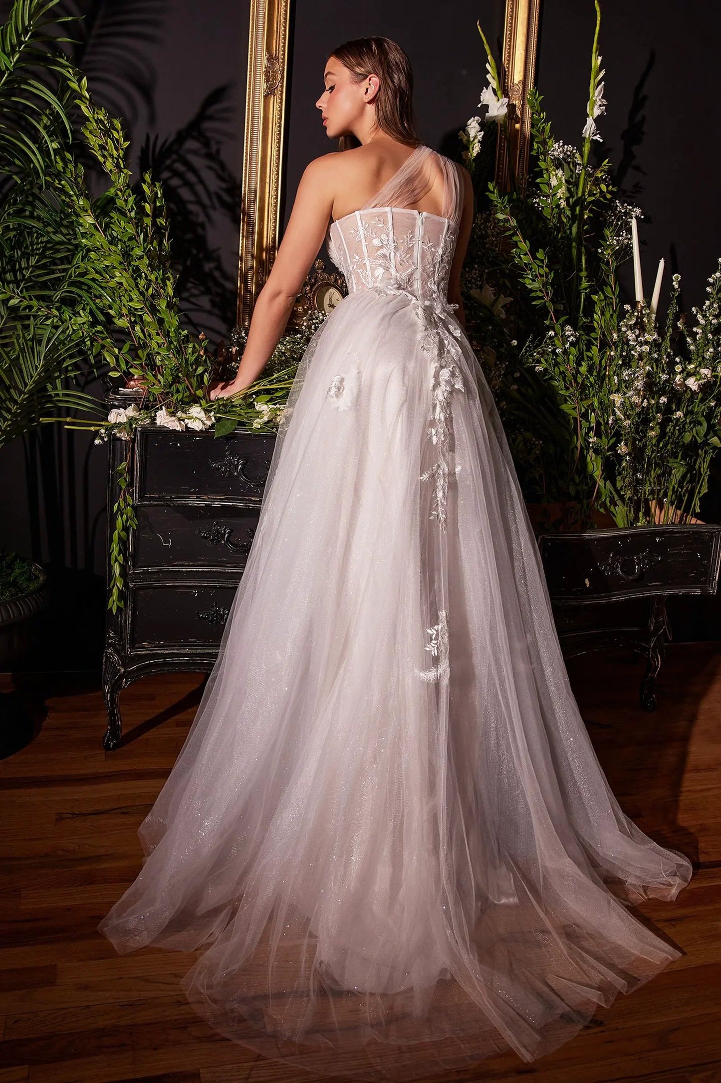 One Shoulder A-Line Bridal Gown by Tux-USA