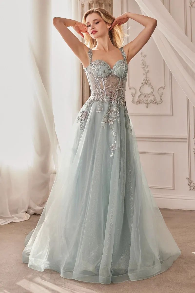 Embellished A-Line Tulle Ball Gown by Tux-USA