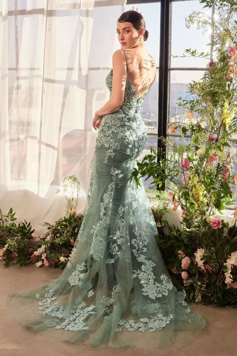 Foliage Beaded Lace Mermaid Gown by Tux-USA