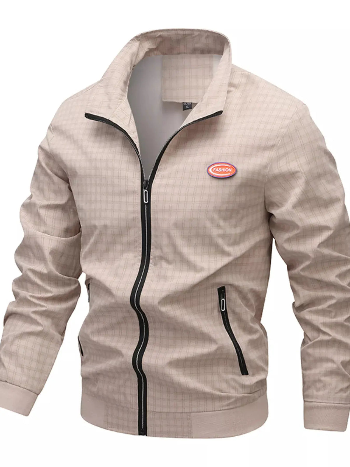 Men's Plus Size Plaid Lightweight Zip-Up Jacket by Partner Label