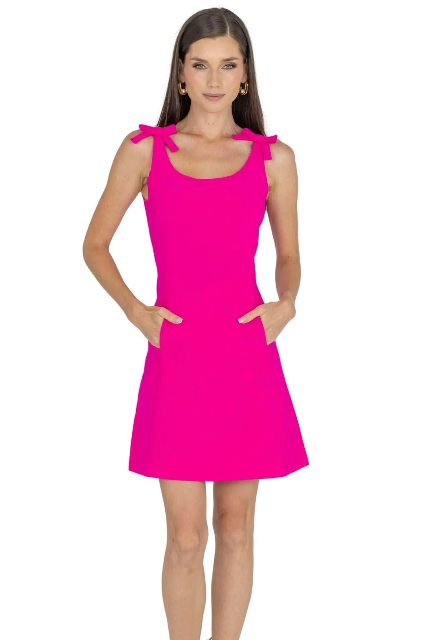Aria Bow Sleeveless Mini Dress by Akalia