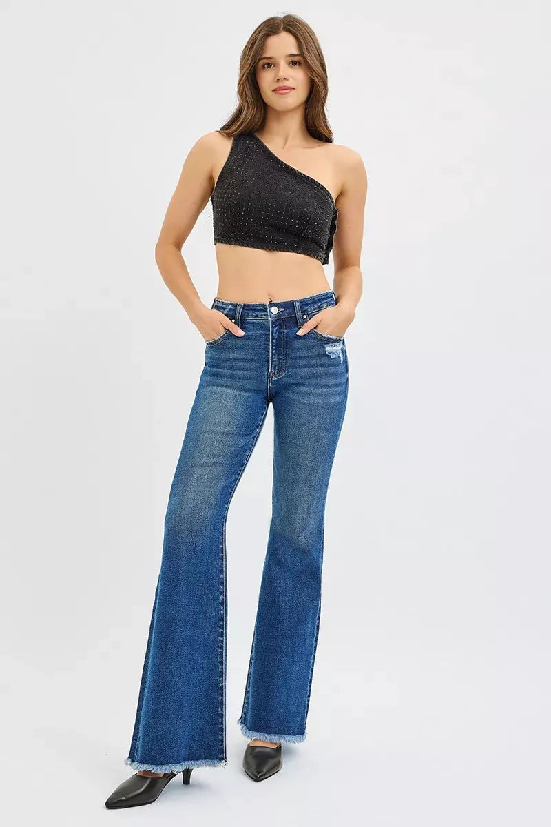 RISEN High Rise Flare Jeans by RISEN