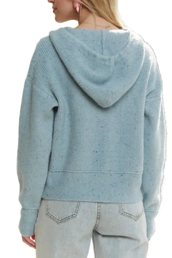 ADORA Hoodie Relaxed Fit Ribbed Cuffs Sweater Cardigan by Partner Label