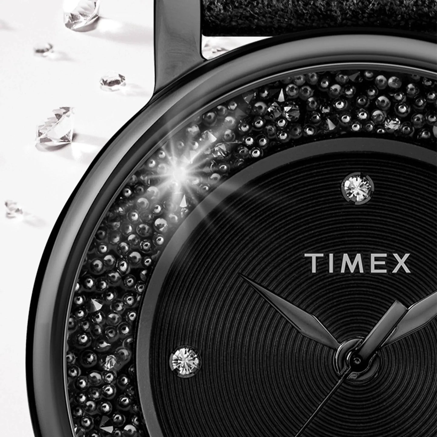 Timex Women's Black Leather Watch, Black Dial | Tw2r93000 by TIMEX