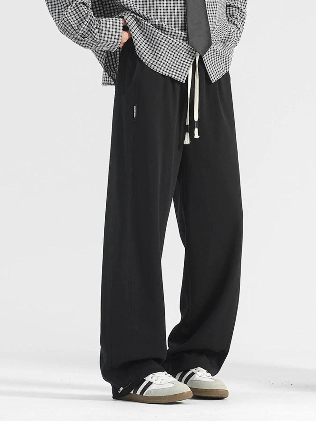 Men's Plus Size Casual Loose-Fit Drawstring Pants by Partner Label