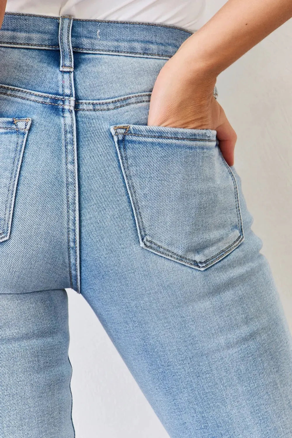 Kancan Full Size Mid Rise Y2K Slit Bootcut Jeans by Kancan