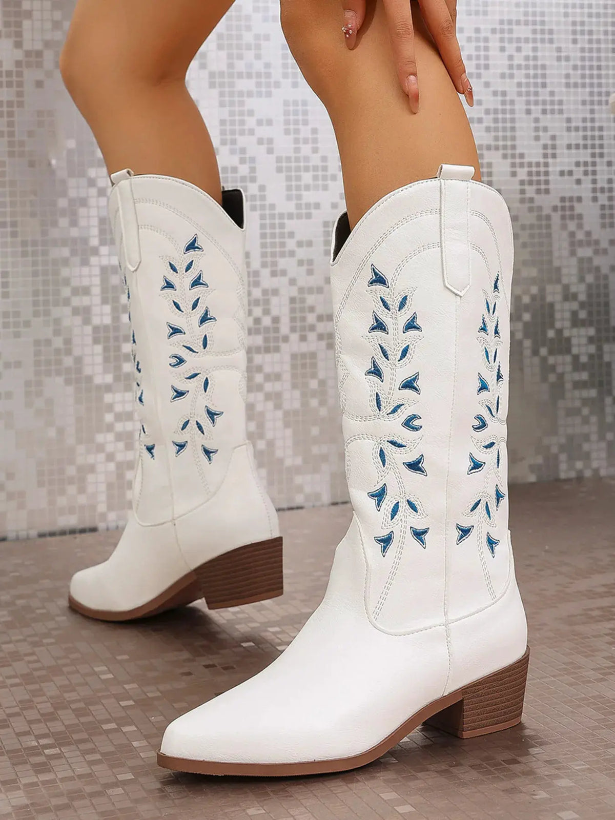 Point Toe Block Heels Boots by Partner Label