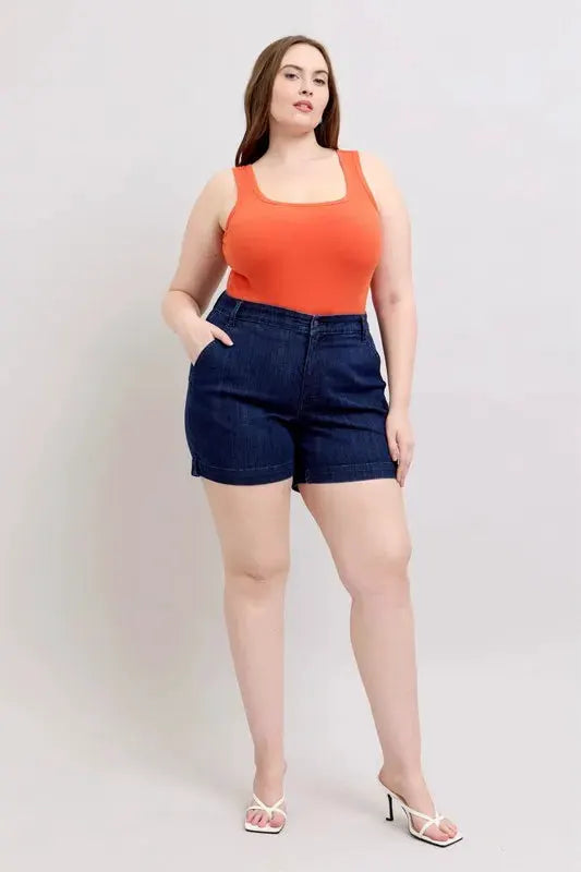 Judy Blue Full Size High Waist Denim Shorts Plus Size by Judy Blue