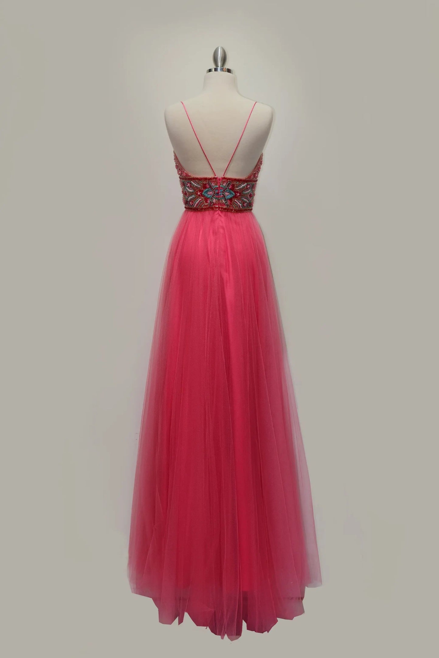 A-line spaghetti strap beaded dress by Tux-USA