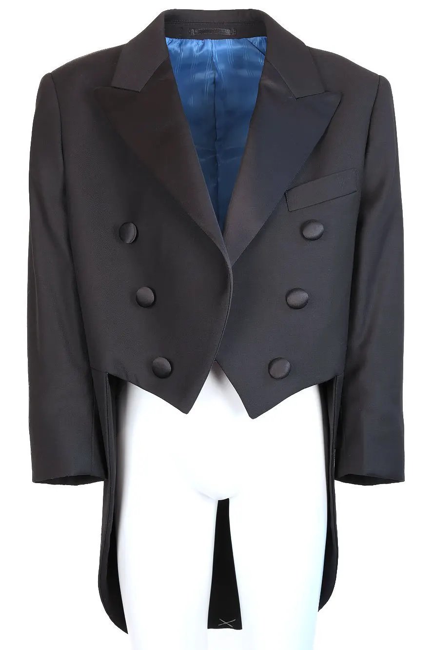 "Capri" Kids Black Tailcoat Tuxedo Jacket Peak (Separates) by Tux-USA