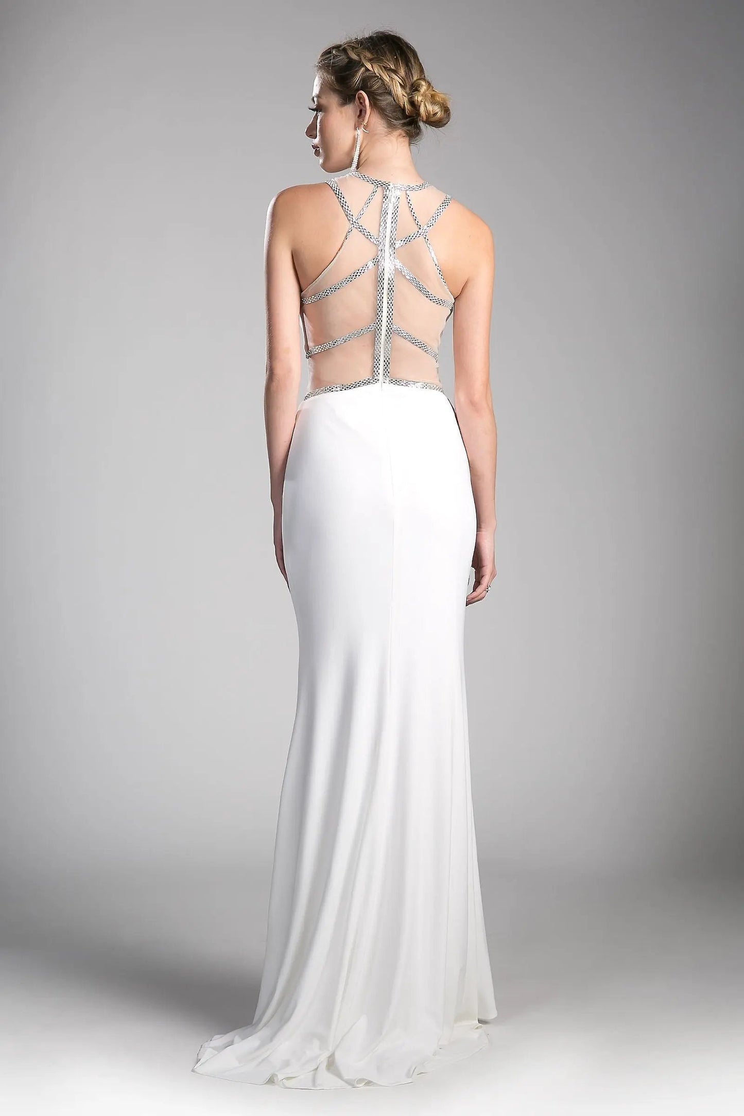 Beaded Stretch Knit Sheath Dress by Tux-USA