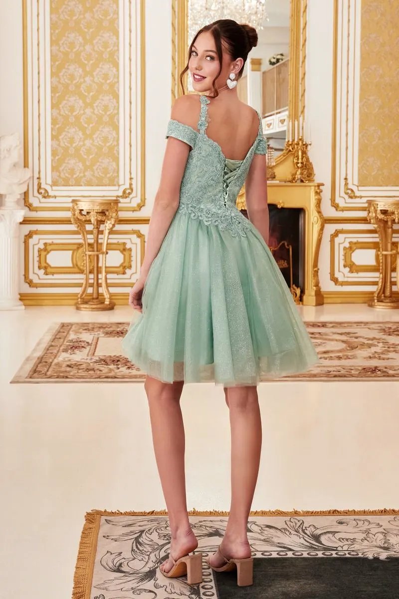Off The Shoulder Lace Cocktail Dress by Tux-USA