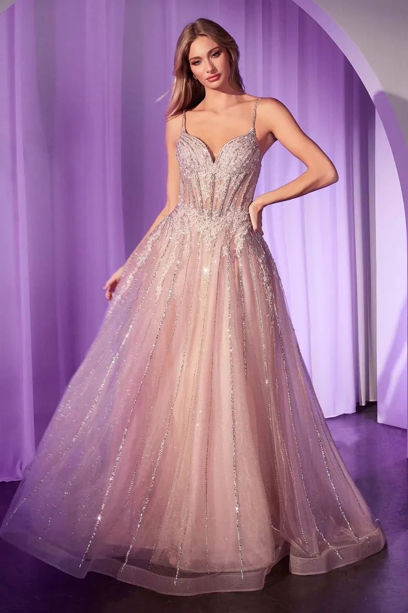 Crystal Embellished A-Line Tulle Dress by Partner Label