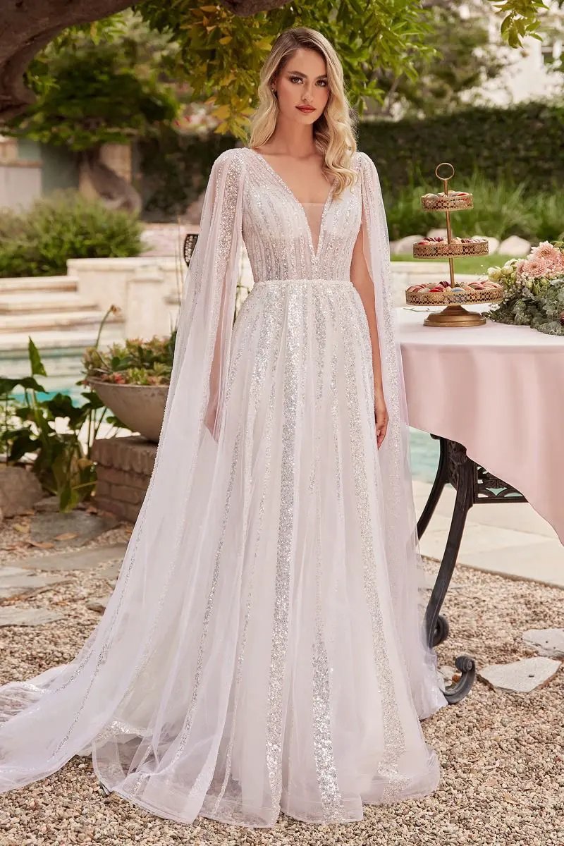 A-Line Bridal Gown With Long Sleeves by Tux-USA
