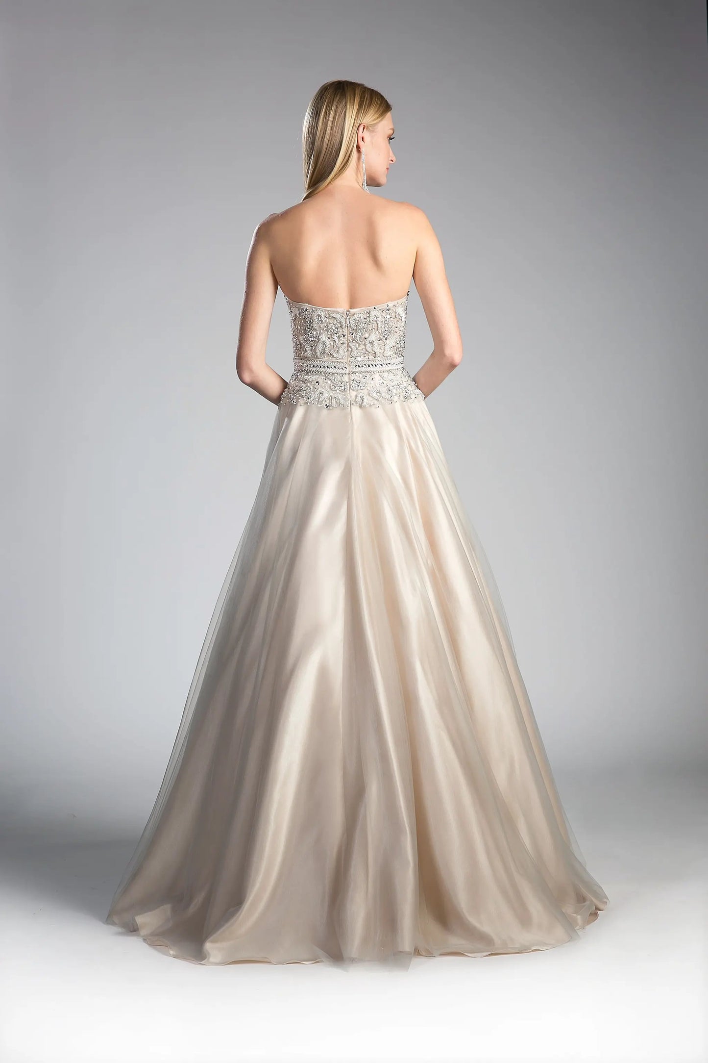 Beaded Lace Bodice Tulle Ball Gown by Tux-USA