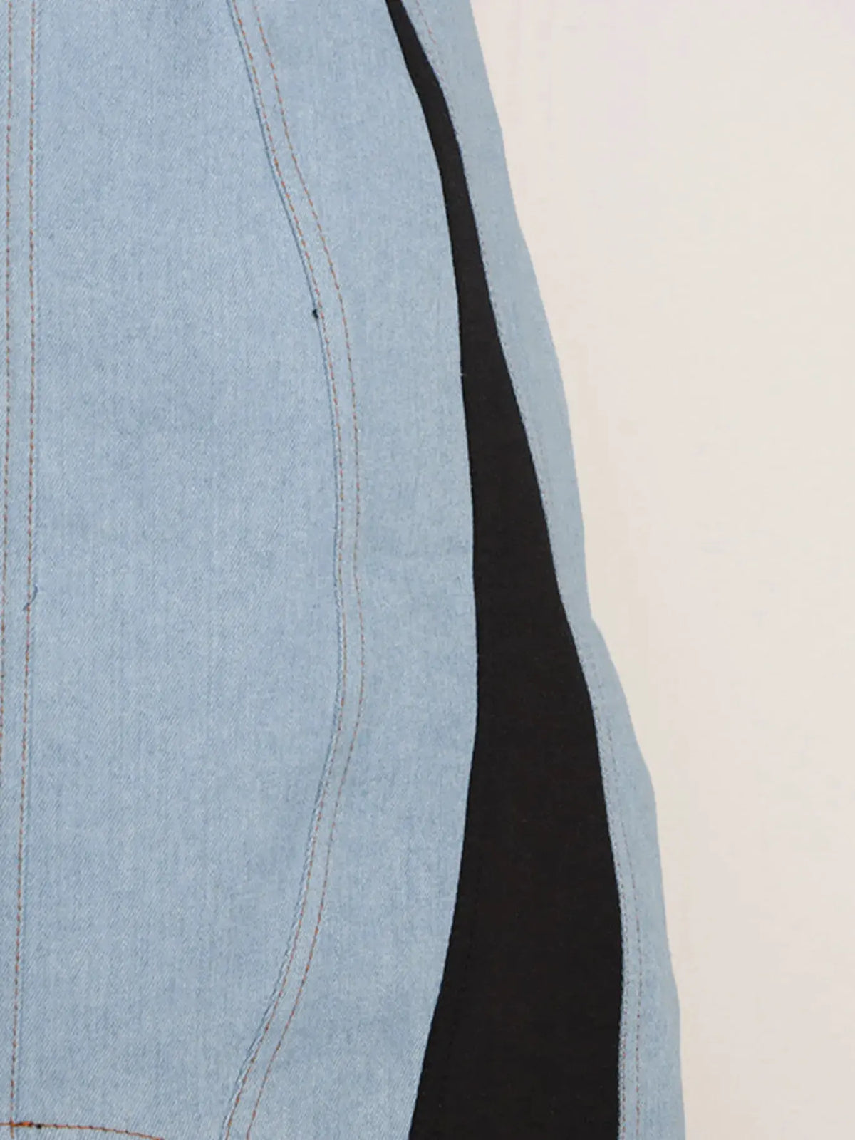 Contrast Adjustable Strap Denim Dress by Partner Label